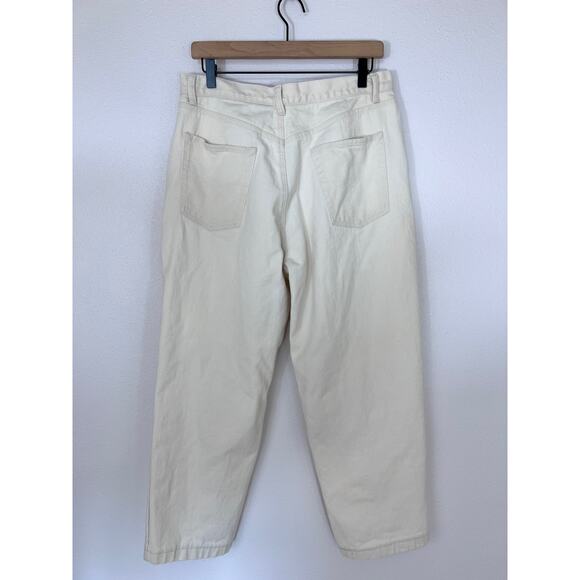 The Limited Cream Cotton Cropped Jeans - Size 14 - Picture 4 of 5